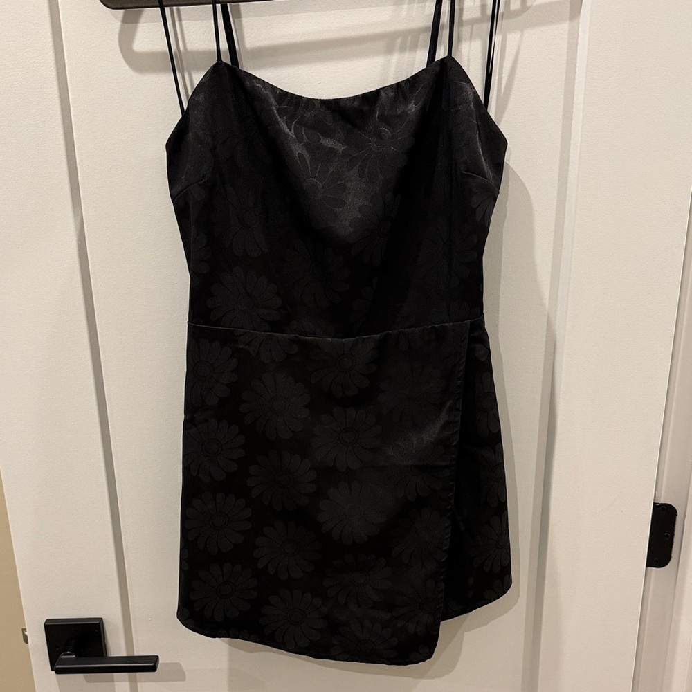 Black Floral Romper Skort